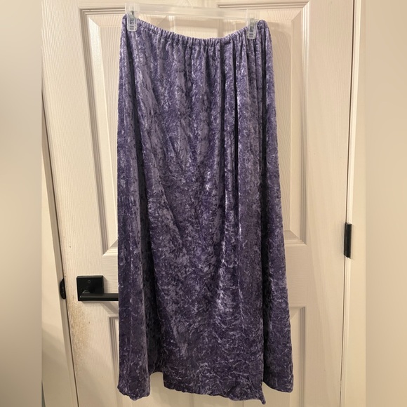 Purple Crushed Velvet Maxi Skirt - Picture 1 of 4